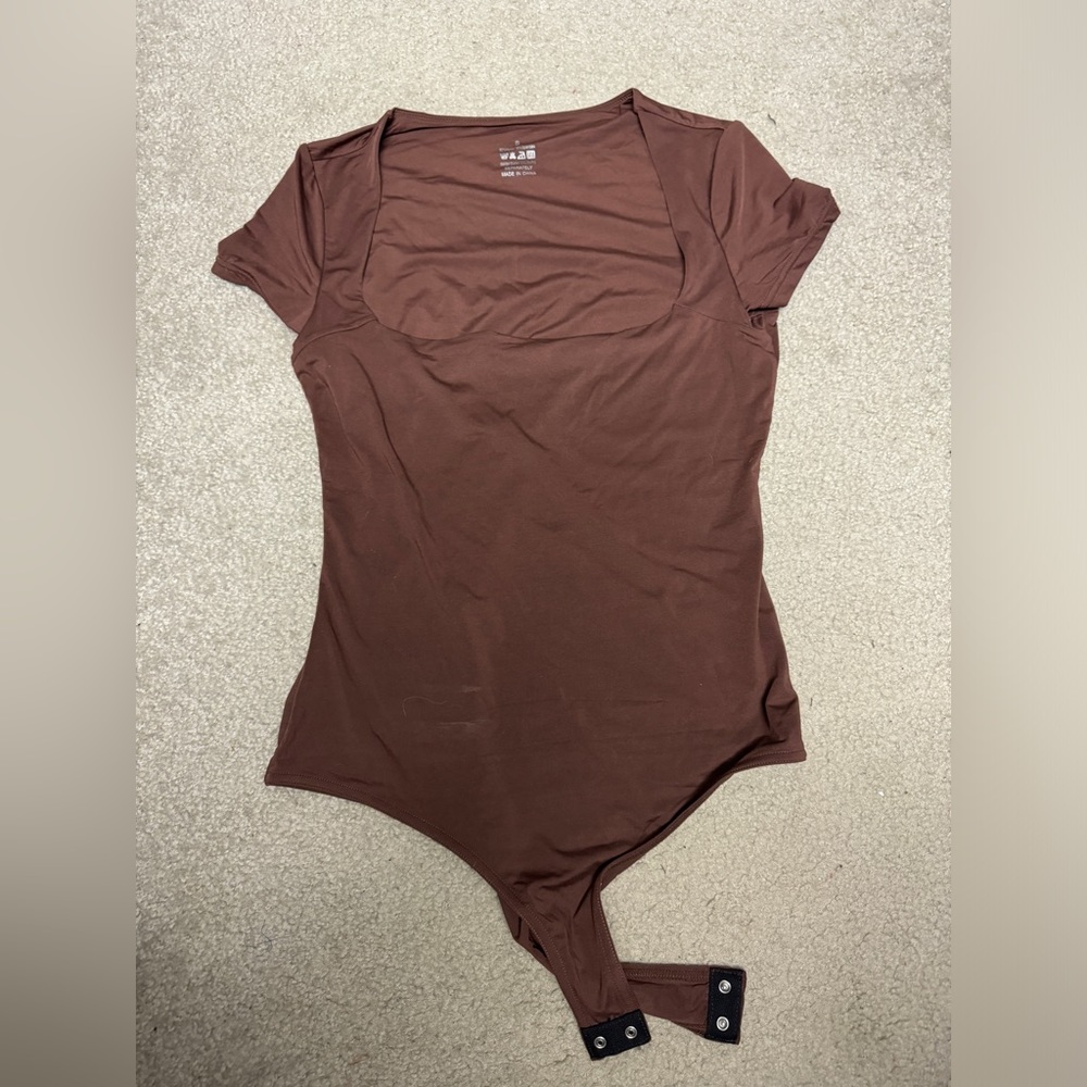 NWOT Brown square neck bodysuit